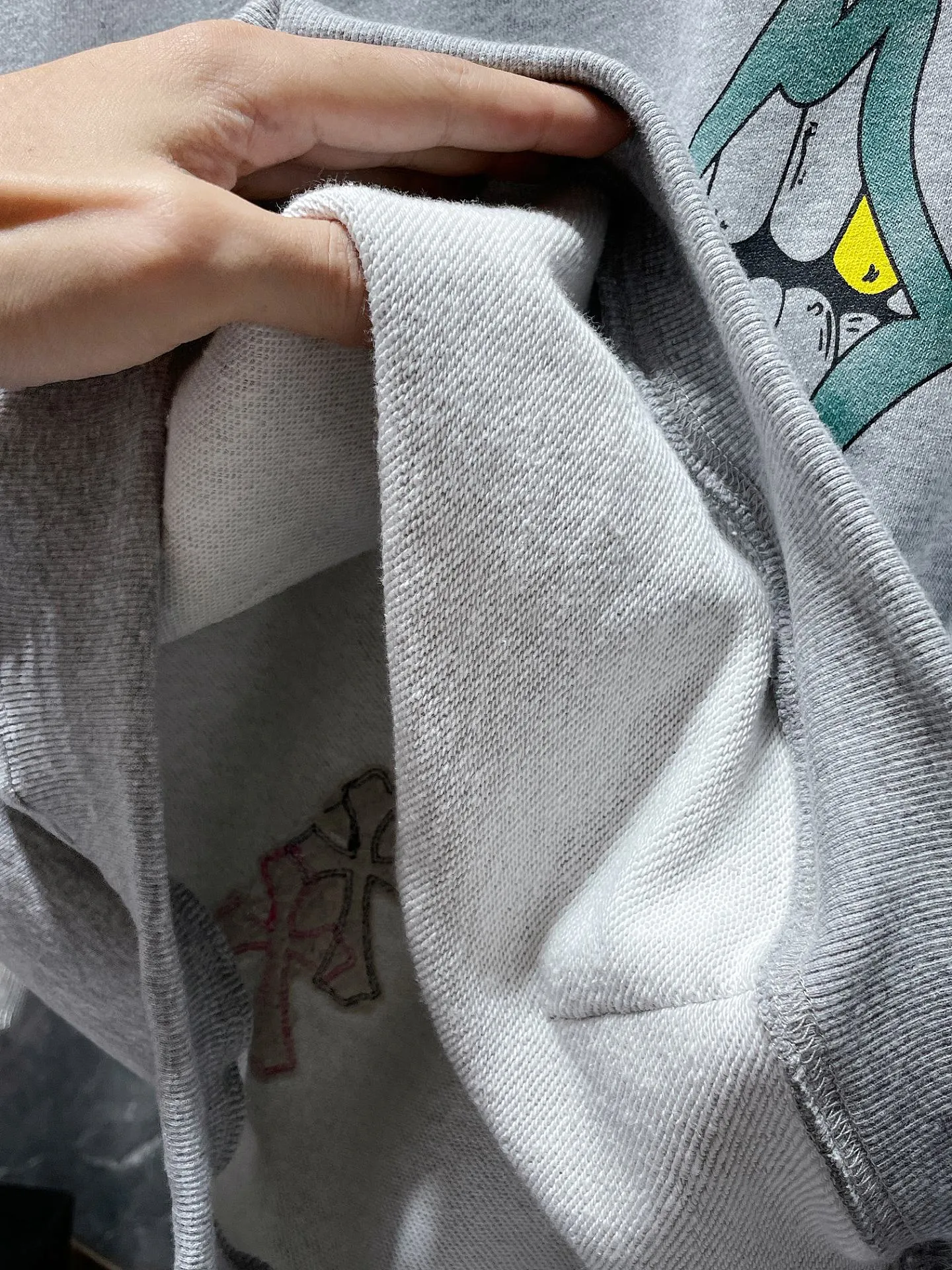 P276 Chrome Hearts Autumn and Winter 2025 Counter Synchronization Colorful cross patchwork leather Sanskrit hand-painted graffiti hooded sweatshirt Special customized version 1:1 high weight fabric Highest version Imported leather Recommended color: black gray Code number: S, M, L, XL